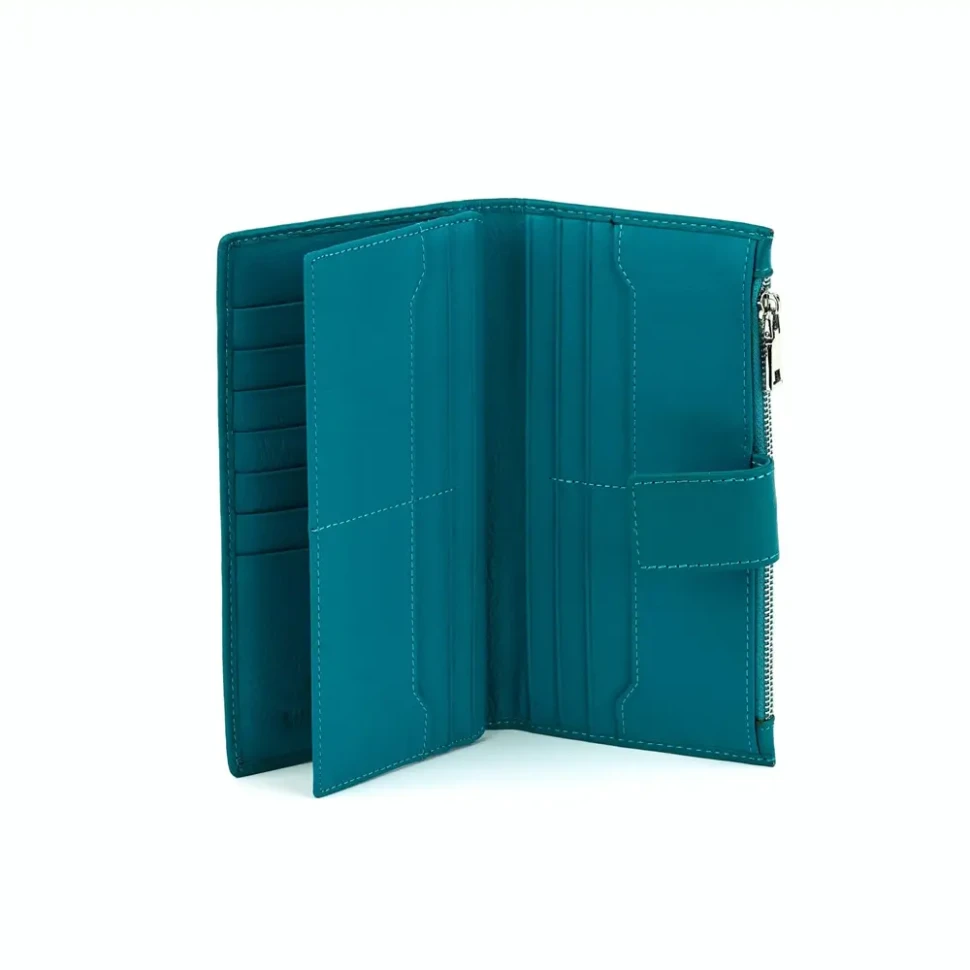 Кожаный кошелёк на магнитной кнопке Marco Coverna MC0134-32 Бирюзовый