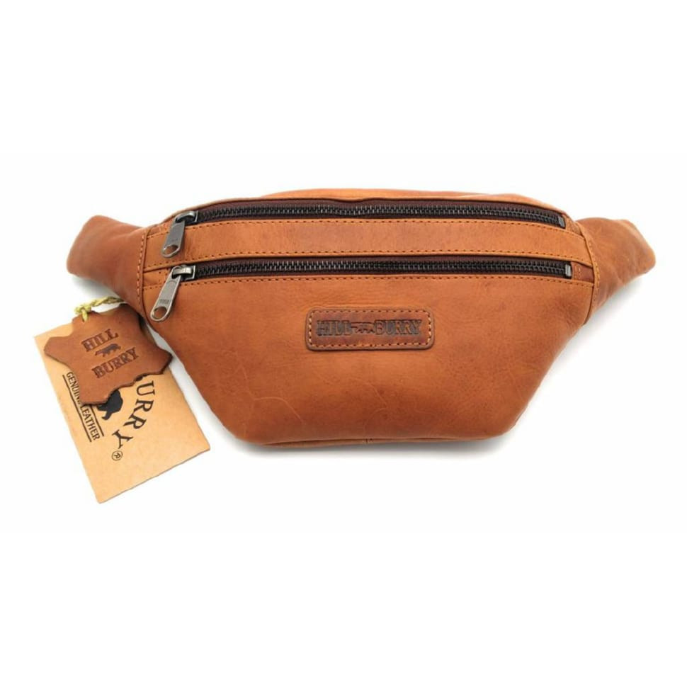 Поясна сумка шкіряна Hill Burry HB3108B коньячна