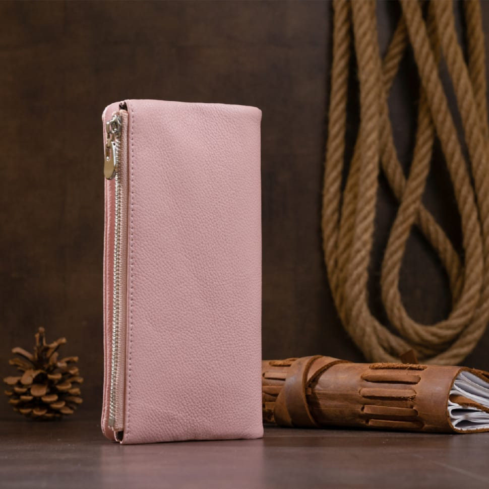 Вертикальный кошелек на кнопке женский ST Leather 19201 Розовый