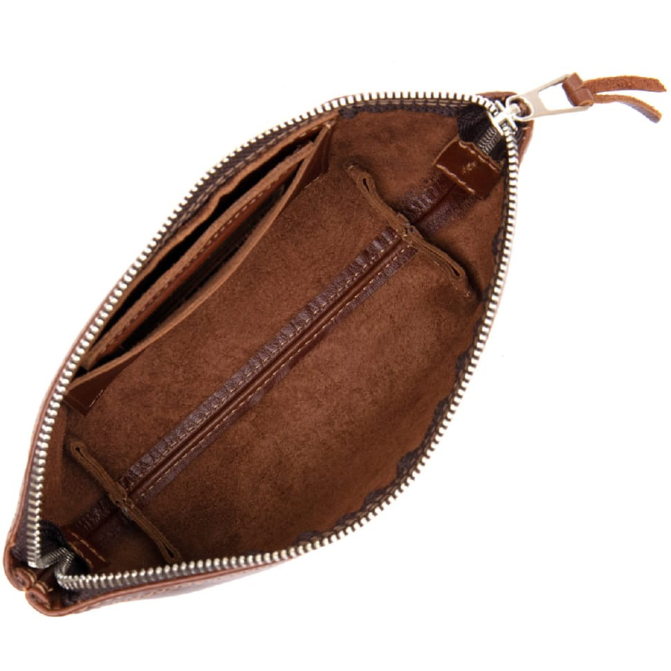 Жіноча косметичка з натуральної шкіри GRANDE PELLE 11510 Коричневий