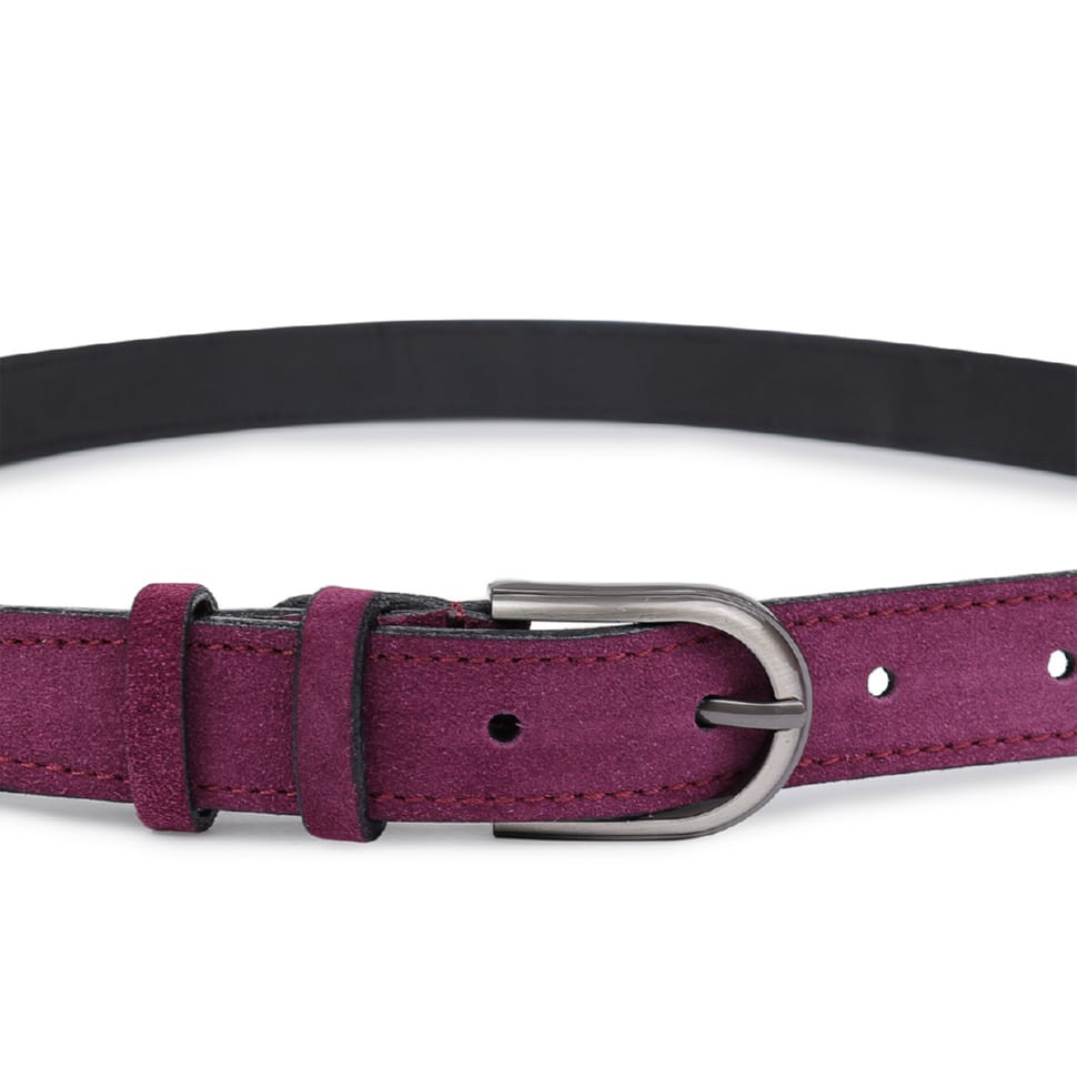 Чудовий замшевий ремінь Vintage 20801 Фіолетовий