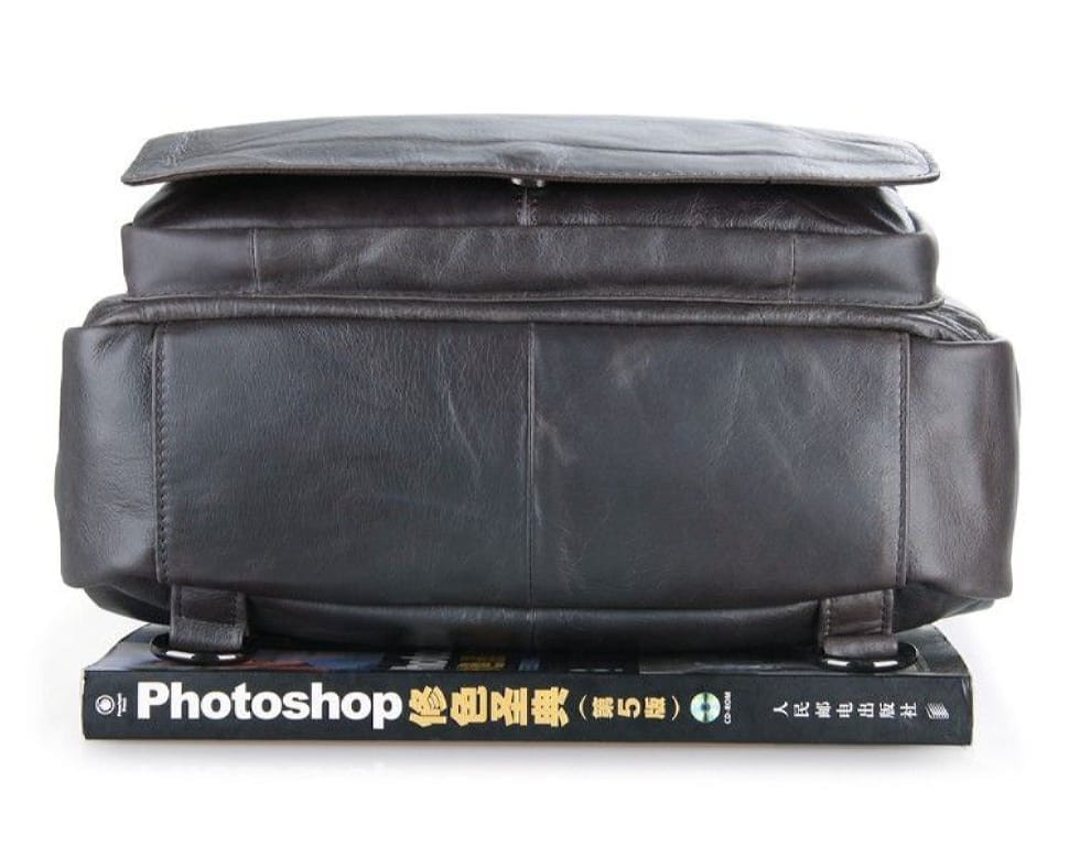 Вертикальна шкіряна сумка трансформер: рюкзак, сумка, крос-боді, сіра 7065J