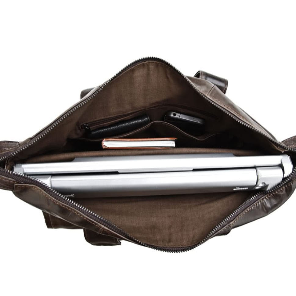 Genuine leather bag for every day, brown 7120C