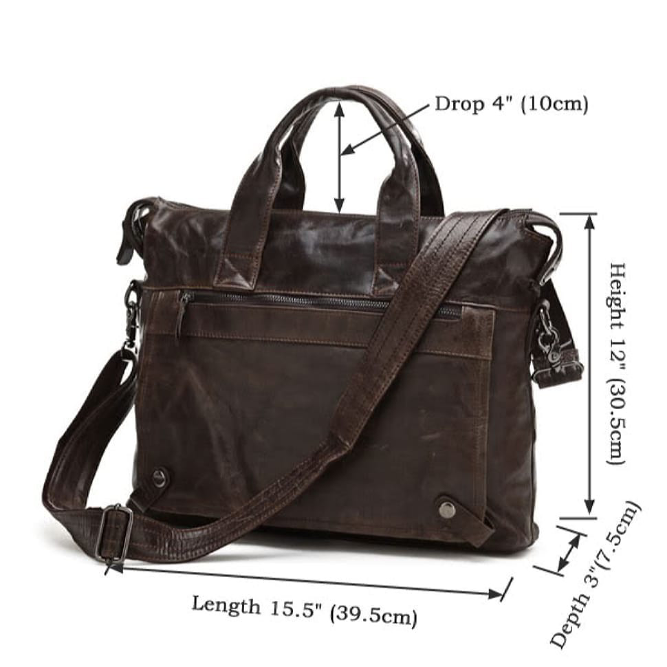 Genuine leather bag for every day, brown 7120C