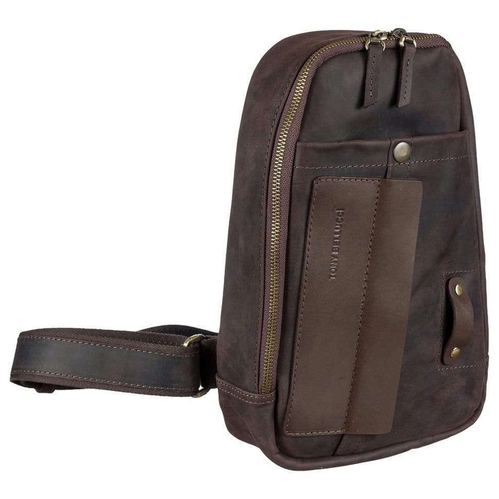 Сумка через плече шкіряна Tony Bellucci 5176-04 коричневий нубук