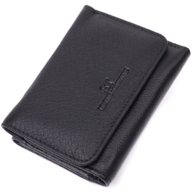 Кожаный лаконичный кошелек для женщин ST Leather 22506 Черный