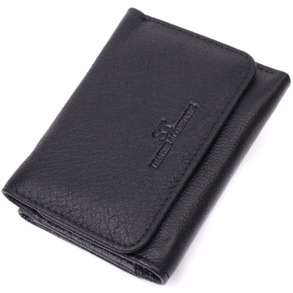 Кожаный лаконичный кошелек для женщин ST Leather 22506 Черный
