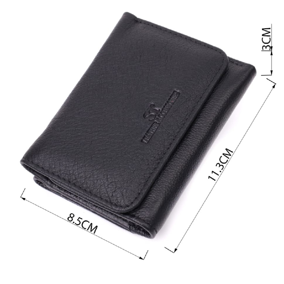 Кожаный лаконичный кошелек для женщин ST Leather 22506 Черный