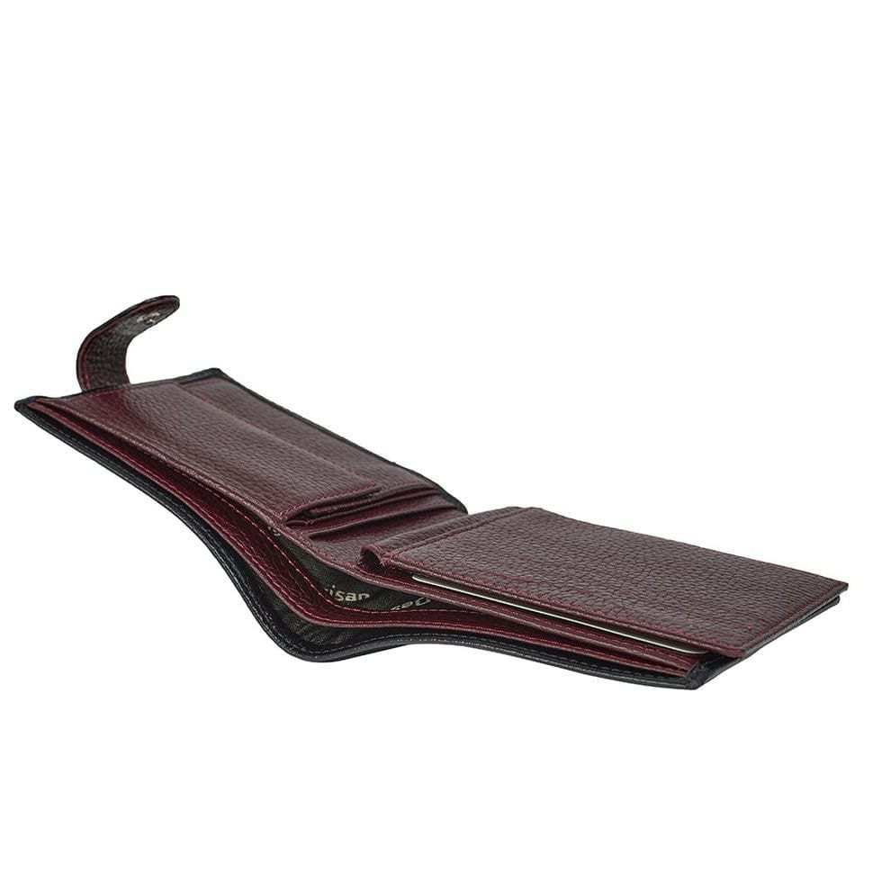 Портмоне шкіра Desisan 080-01-339 чорний флотар з бордо всередині