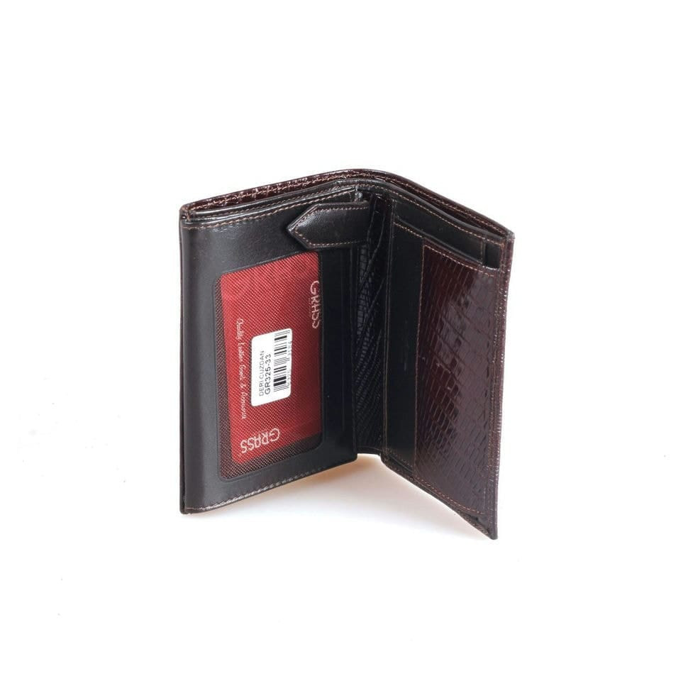 Шкіряне портмоне GRASS 327-14 коричневий дрібний флотар