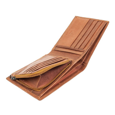 Mens Leather Wallet Ridgeback JBNC39MN Tan (Red)