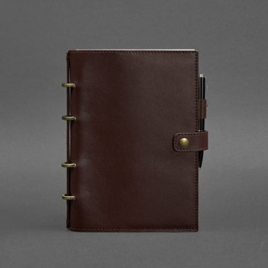 Leather notebook with a dated block (Softbook) 9.1 burgundy