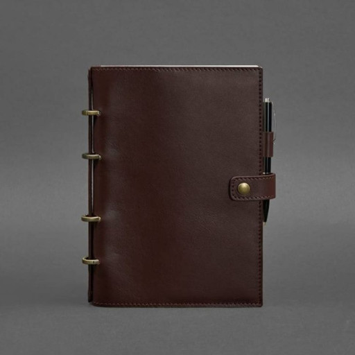 Шкіряний блокнот із датованим блоком (Софт-бук) 9.1 бордовий