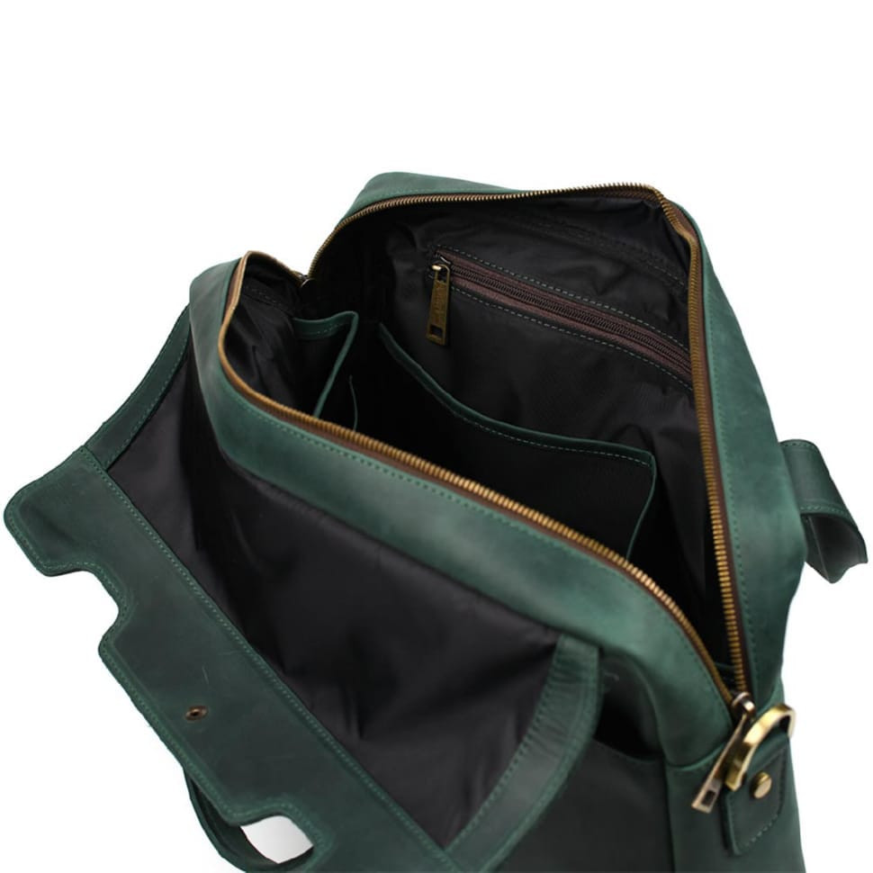 Чоловіча сумка-портфель із натуральної шкіри зелена RE-1812-4lx TARWA