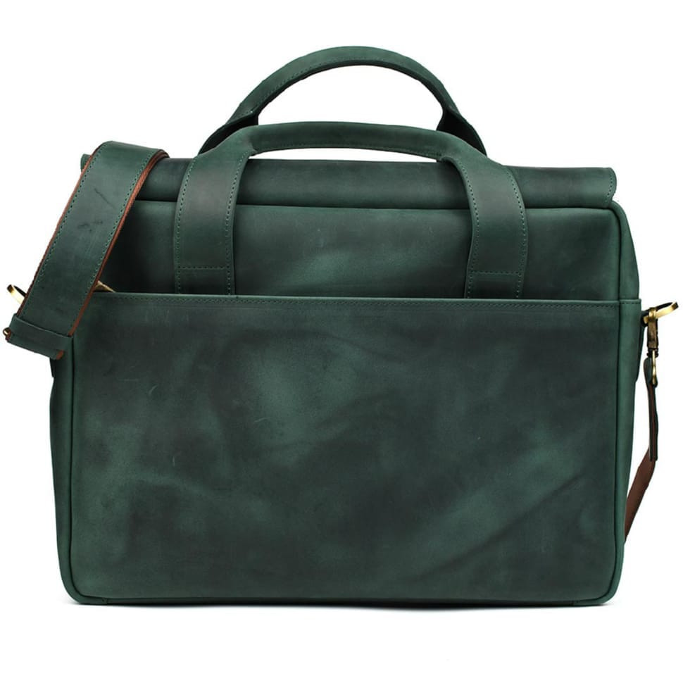 Чоловіча сумка-портфель із натуральної шкіри зелена RE-1812-4lx TARWA