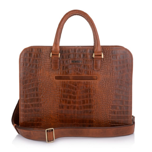 Рудий шкіряний портфель Newery N1992CRC