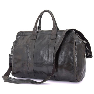 Leather travel bag made of genuine leather JD7324J John McDee
