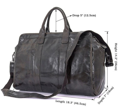 Leather travel bag made of genuine leather JD7324J John McDee