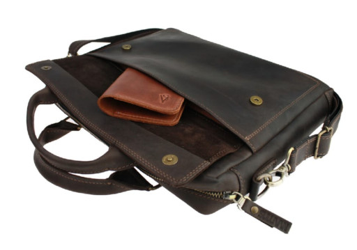 Сумка чоловіча для документів велика шкіряна А4 SULLIVAN 74210 (45) коричнева