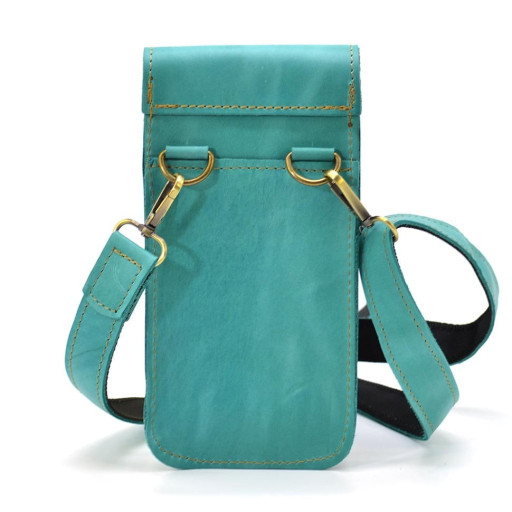 Шкіряна сумка чохол на пояс або через плече TARWA RKI-2093-3md аквамарин