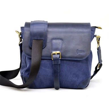 Messenger bag cross-body mix of canvas and leather KKc-1309-4lx TARWA