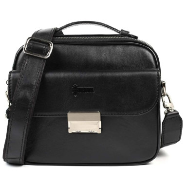 Mens leather shoulder bag with handle TARWA GA-1427-4lx