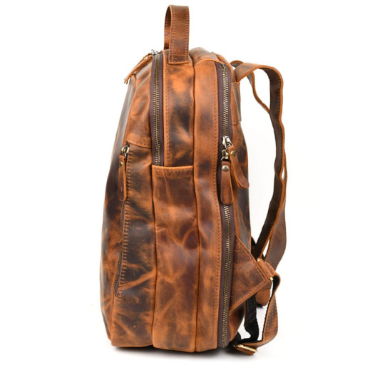 Рюкзак з нубуку, ексклюзивна модель, вінтажний коричневий колір