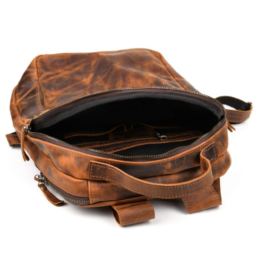 Рюкзак з нубуку, ексклюзивна модель, вінтажний коричневий колір