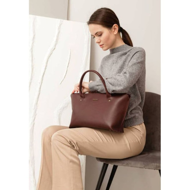 Women's leather Midi bag burgundy
