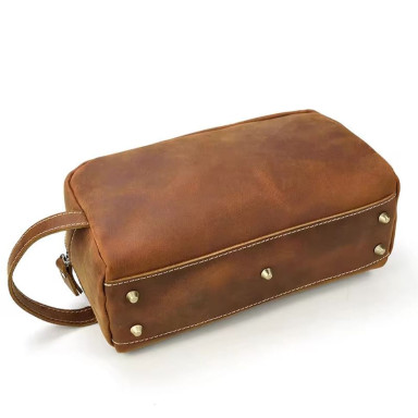 Cosmetic bag toiletry case for one compartment Tiding tid9533B cognac