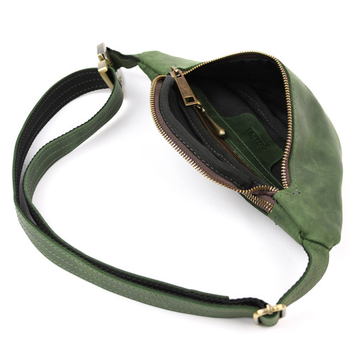 Зелена сумка бананка з кінської шкіри TARWA RE-3034-3md