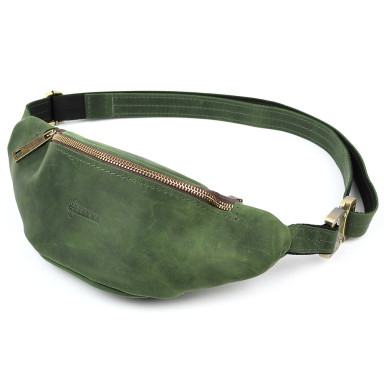 Green horse leather fanny pack TARWA RE-3034-3md