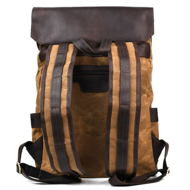 Laptop backpack made of canvas and crazy horse RCW-9001-4lx TARWA 