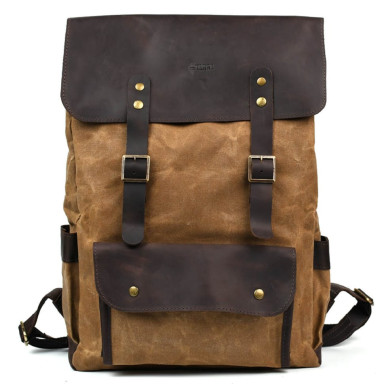 Laptop backpack made of canvas and crazy horse RCW-9001-4lx TARWA 