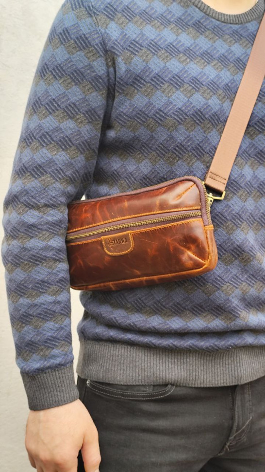 Сумка поясна із натуральної шкіри RY-1819-3md TARWA кінська шкіра