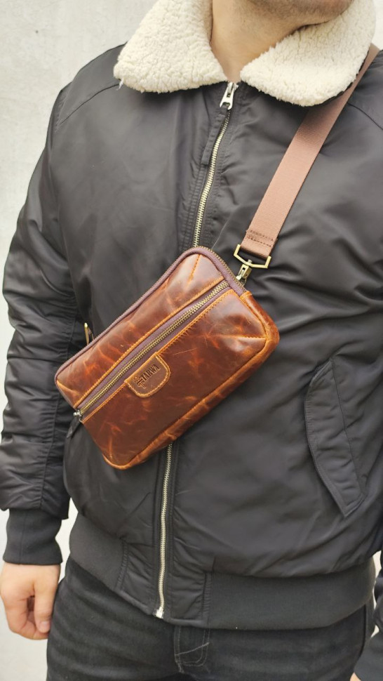 Сумка поясна із натуральної шкіри RY-1819-3md TARWA кінська шкіра