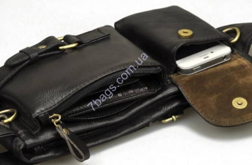 Шкіряна сумка чоловіча або жіноча на пояс і талію з натуральної шкіри