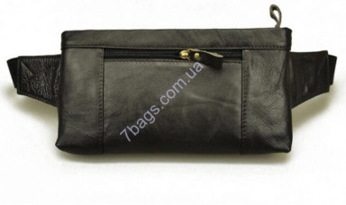 Leather bag for men or women for belt and waist made of genuine leather