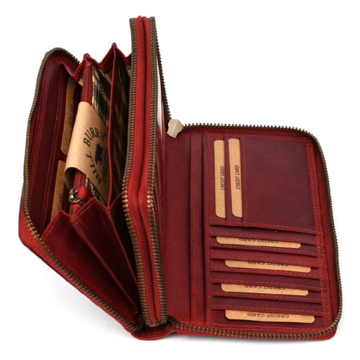 Шкіряний чоловічий клатч червоний Hill Burry HB3628R на два відділення