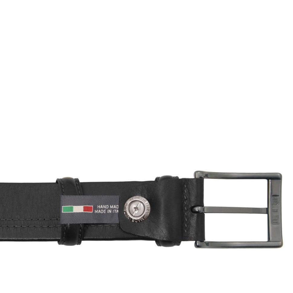 Cintura classica in pelle 35mm con lavorazione tubolare