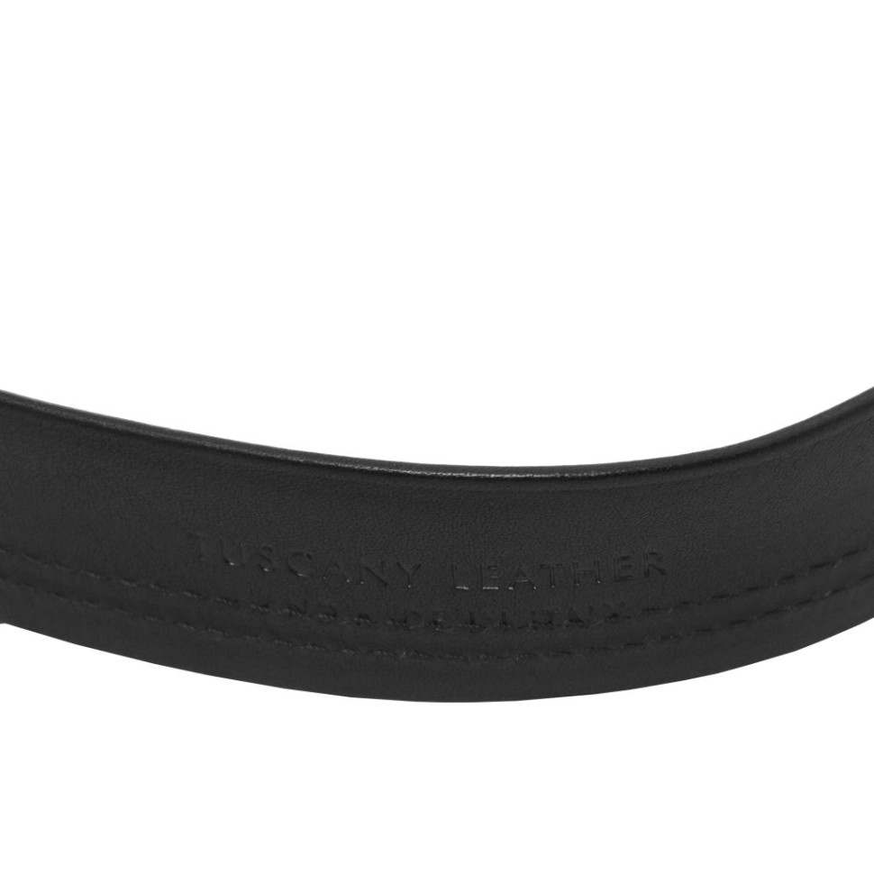 Cintura classica in pelle 35mm con lavorazione tubolare