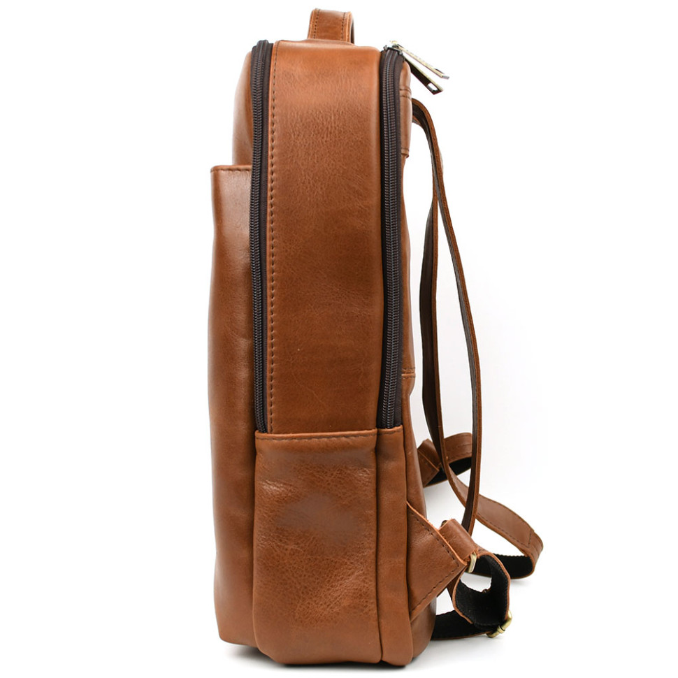 Mens leather backpack in cognac GB-7281-3md, cognac Sicily