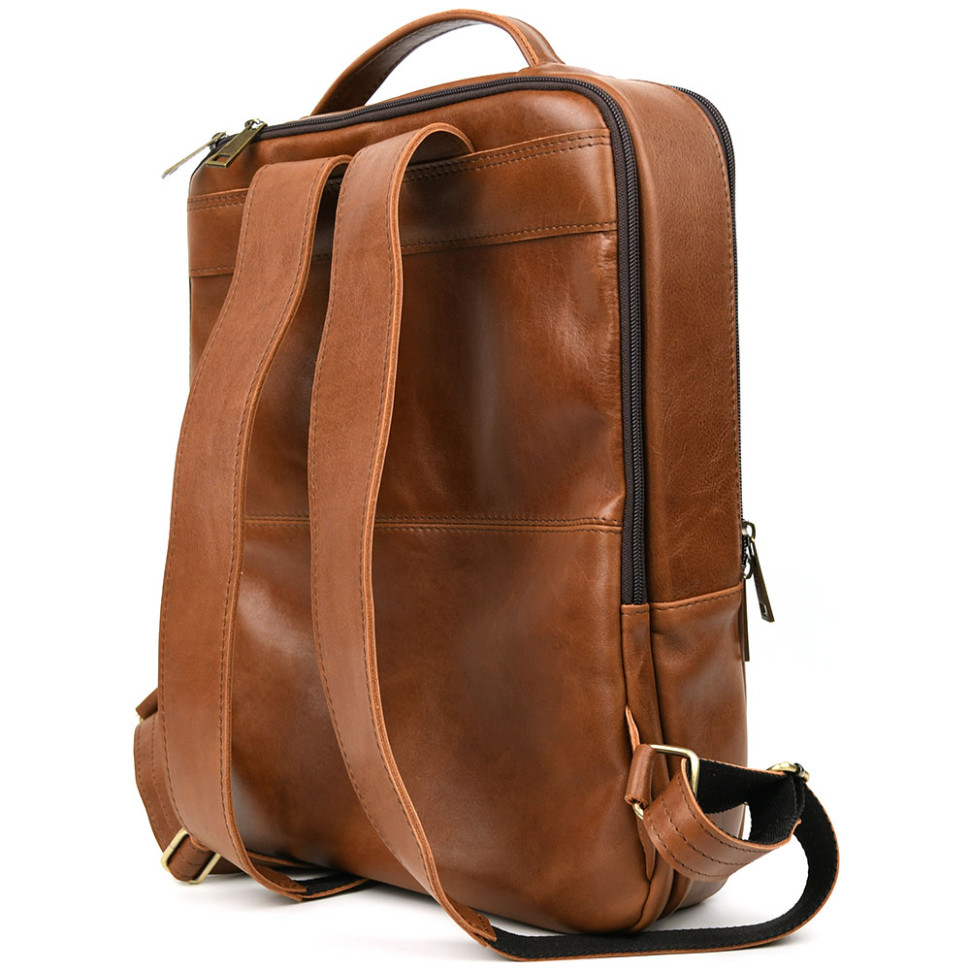 Mens leather backpack in cognac GB-7281-3md, cognac Sicily