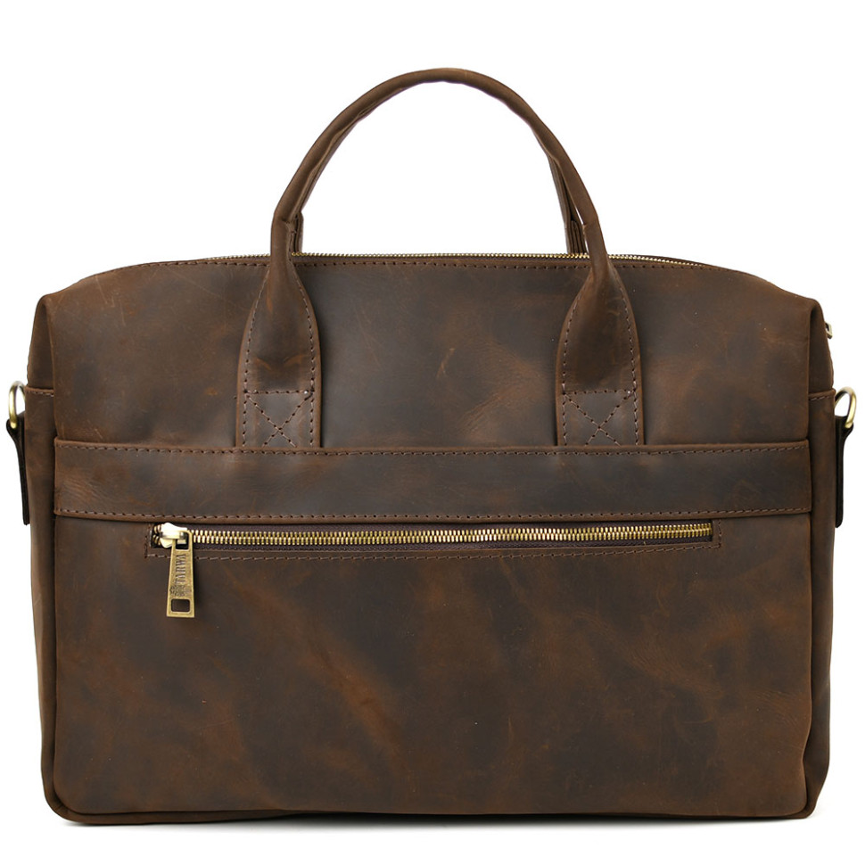 Mens brown leather laptop bag RC-7122-3md TARWA