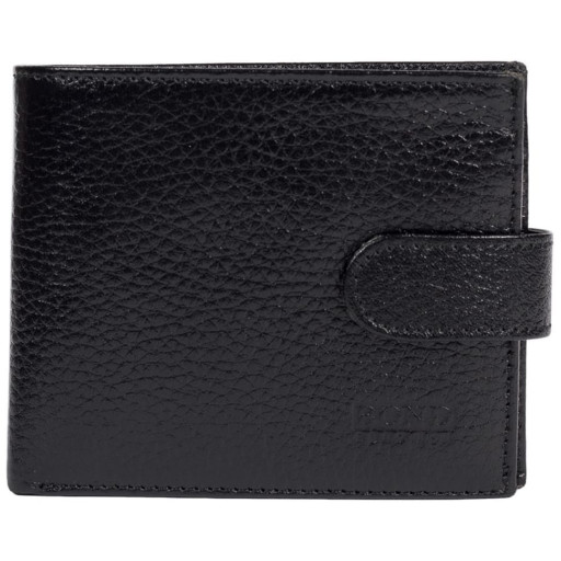 Шкіряне портмоне BOND 501-281 чорний флотар