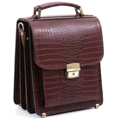 Manufatto solid men's briefcase-tablet with croco embossing