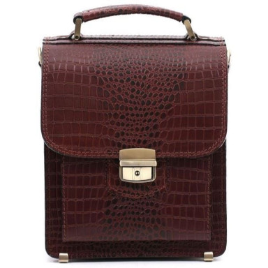 Manufatto solid men's briefcase-tablet with croco embossing