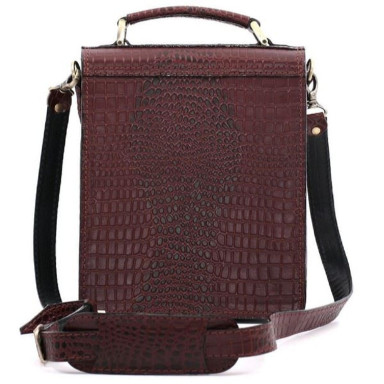 Manufatto solid men's briefcase-tablet with croco embossing