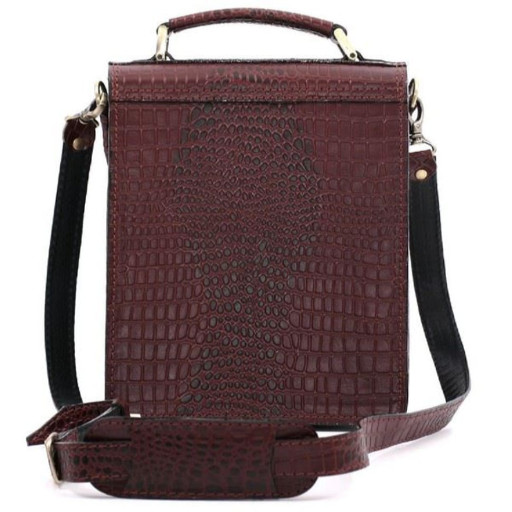 Солідний чоловічий портфель-планшет Manufatto з тисненням кроко