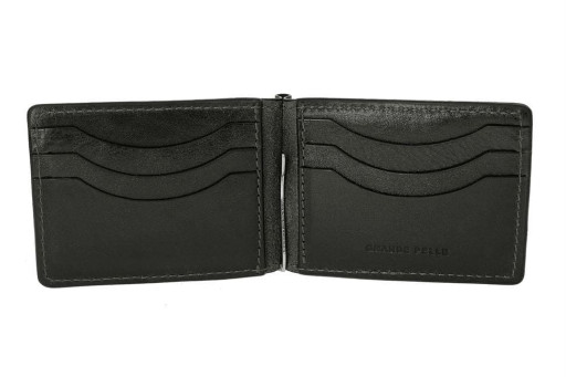 Затиск-портмоне, чорний Grande Pelle